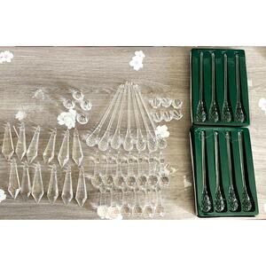 Vintage Clear Lucite Acrylic Teardrop Mixed Christmas Ornament Collection 50+